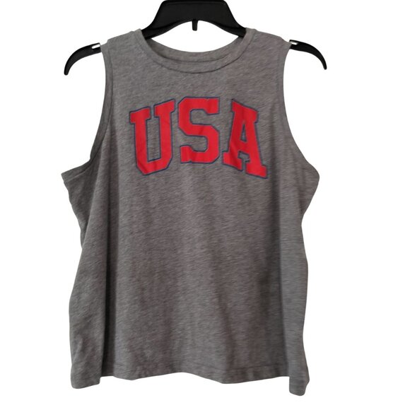 FIFTH SUN Tank Top USA Size Large Red,Grey Graphic Tank Patriotic - Picture 1 of 6